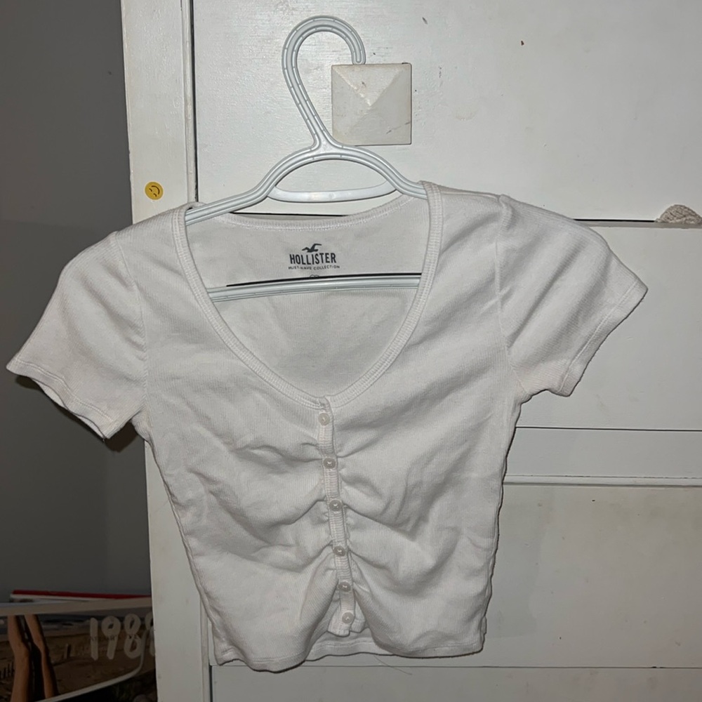 White Hollister baby tee